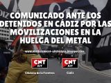 Solidaridad con los detenidos por participar en las movilizaciones de la huelga del Metal